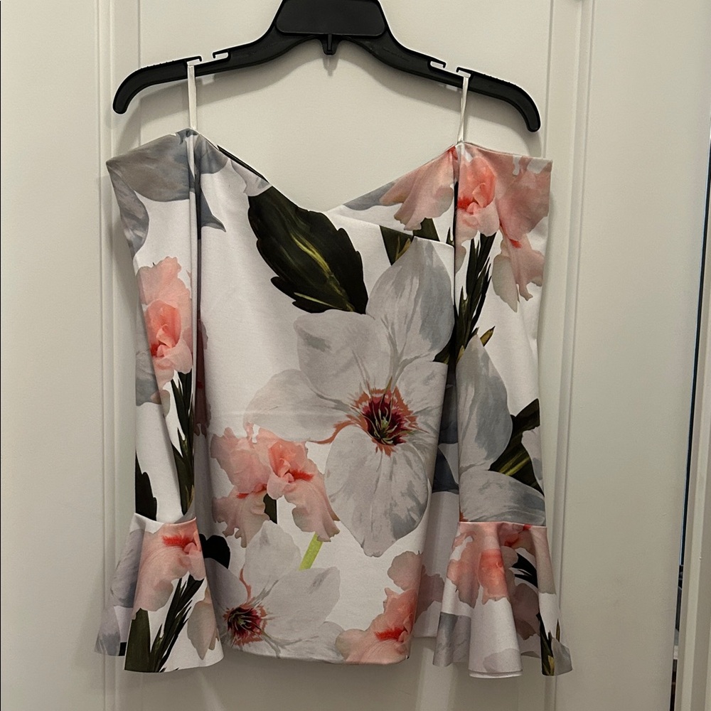 Ted Baker London Floral Print Off-Shoulder Blouse
